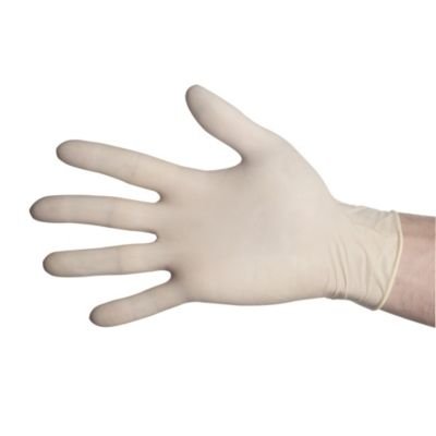 Preisvergleich Produktbild 100 Stück Einweg Latexhandschuhe, medium, mit natürlichem Aloe Vera imprägniert