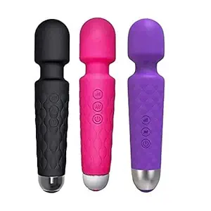 Dharmi Handheld Cordless Personal Body Massager for Women & Men - Waterproof & Portable Vibrate Wand with Extra Long Battery with 20 Vibration Modes - 8 Speeds - Flexible Neck