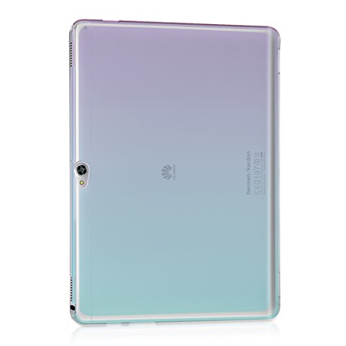 kwmobile Hülle für Huawei MediaPad M2 10.0 – Case Handy Schutzhülle TPU Silikon für Tablet – Backcover Cover klar Violett Blau Transparent - 4