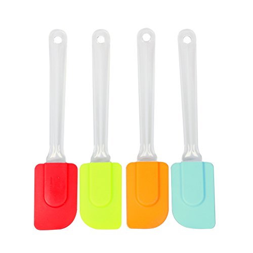 Vicloon Premium Silikon Teigschaber Set, 4-teilig, Silikon Schaber, Backzubehör mit Kunststoffgriff