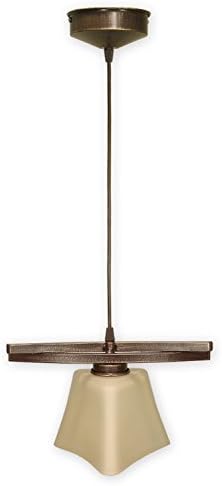 Lemir Magna Single Bulb Pendant Light Brown with Gold Decorative Steel Shade Glass 30 x 18