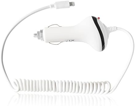 Car Charger with lightning Cable for iPhone 6 6S 6 Plus 6S plus 7 Plus 7 5s 5c 5,iPad Air 2 Mini 4 Pro and iPod (WHITE)