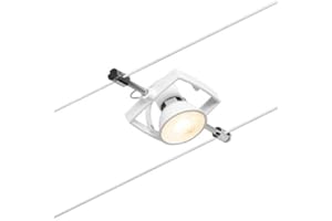‎PAULMANN Paulmann 94433 LED Seilsytem Spot MacII DC Max. 10Watt Erweiterbar, Drahtseil Kunststoff GU5,3, Kunststoff, Weiß Matt/Chrom, Spot
