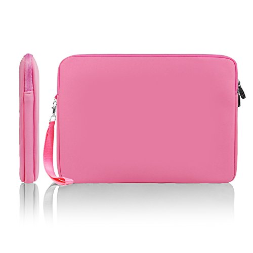 Lavievert weiches Neopren Hülle Sleeve Laptoptasche, Schutzhülle Tasche für 13 Zoll MacBook Air / Pro / Pro Retina und 13-13,3 Zoll Laptop / Notebook Computer / Ultrabook mit dem Reißverschluss (Farbe: Schwarz/Pink) (Pink) - 2