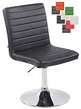 81 - 97 cm CLP Taburete Bajo de Cocina Elva en PU I Silla de Sala de Espera Giratoria I Silla de Oficina sin Ruedas I Silla de Salón Moderna I Color: Negro