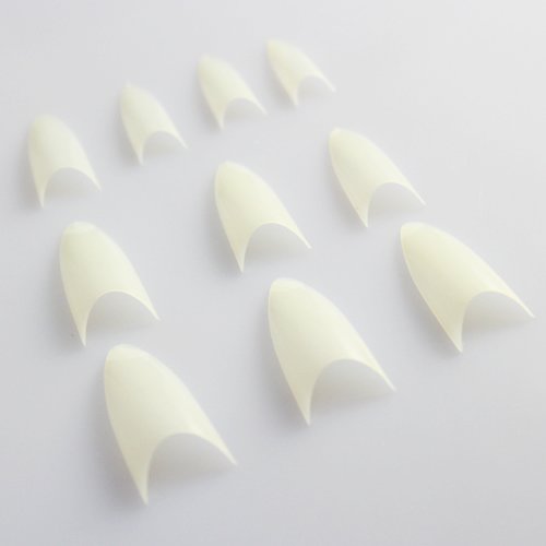 MAKARTT® 500 Sharp Ending French Acrylic Nail Art Tips Stiletto False Nail Tips Three Colors (White)