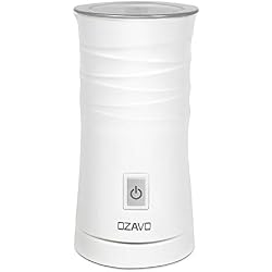 OZAVO Mousseur à Lait Électrique, 3 en 1 Mousseur Lait Electrique en Acier, Chauffant et Automatique, 500W, Chauffe Vite, Mousse Froide ou Chaude pour Café au Lait, Strix Thermostat