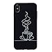 Produktbild Yobby Silikon Hülle für iPhone XS Max,Matt Schwarz Handyhülle mit Süß Muster Slim Weich Gummi Gel Schale,Coole Mode Stoßfest Rückseite Schutzhülle-Kaffee