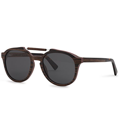 Preisvergleich Produktbild ZeiTime Holzbrille Unisex Sonnenbrille komplett aus Sandelholz, federleichte Holz Sonnenbrille