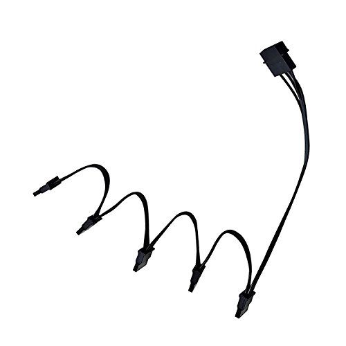 Adaptare 34010 40 cm Adapter-Kabel Molex 4-pin auf 5-mal 15-polig SATA-Strom-Stecker schwarz