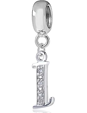 Andante-Stones 925 Sterling Silber Dangle Bead ALPHABET