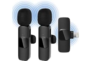 IZEN Dual Wireless Mini Lavalier Lapel Mic for iPhone with clip on Microphone for Voice Recording for iPhone and iPad Wireless Lavalier Mic for iPhone Microphone Wireless Mic for TikTok YouTube Stream Vlog