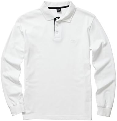 Cotton Traders Long Sleeve Polo Shirt Unisex Mens Womens Anti-curl Collar White XL