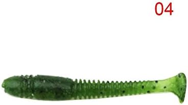 Yuneody 8 Colors Lifelike Artificial Bionic Lure Soft Bait Day Night 3D T Tails Worms Shad Bass Fish Attraction Floating Bait Silicone Shrimps Lure Crap