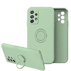 Compatible with Samsung A32 5g Case Silicone Shockproof Cases for Samsung Galaxy A32 5g Phone Case Cute Anti-Scratch TPU Protective Case with Ring (Green, Samsung A32 5g)