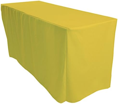 Event Decor Yellow 6ft Fitted Rectangular Tablecloth Feet Exhibitions Trestle Party Reception Banquet Venue
