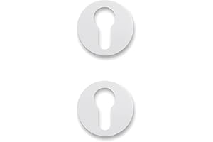 BRICOLEVA.IT 1 Paar Rosetten, Loch Zylinder, kompatibel mit Yale-Loch, Türschloss, Rosetten werden paarweise verkauft (rund, weiß)