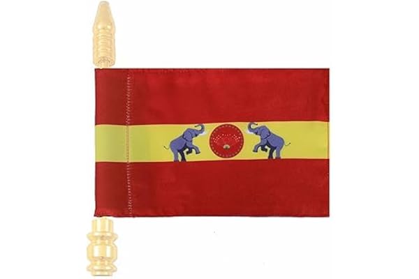 TVK Flag for Car Front Bumper - Satin Cloth & Stylish Car Accessory for Front Bumper Display (Flag only, without Rod)