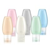botella viajera 🍼 【Silicona de grado alimenticio】 Construido con silicona de la mejor calidad. Úselo para almacenar su champú, enjuague bucal, jabón líquido, protector solar, laca para el cabello y gel, lociones, cremas y muchos más. Sus usos son prácticamente infinitos. Y debido a que están garantizados 100% de silicona de grado alimenticio libre de BPA, seguros y aprobados por la FDA, incluso puede usarlos para alimentos para bebés, salsas y aderezos para ensaladas