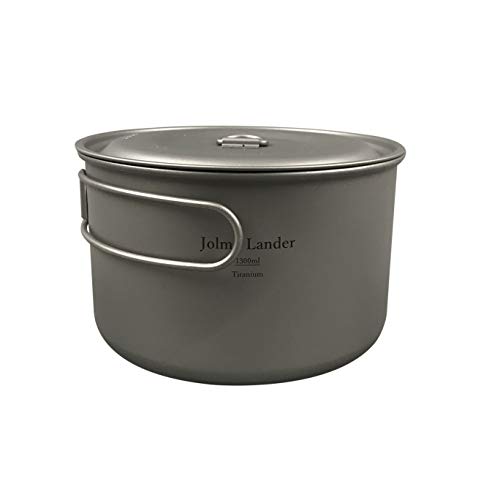 Jolmo Lander pot de titane ultraléger pot de camping avec poignée pliable Camping Randonnée Pique-nique 1300ml