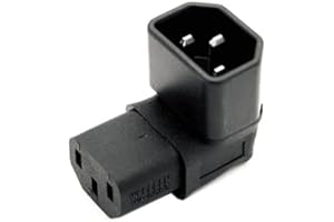 CABLEPELADO Adattatore da IEC C14 a C13 a gomito | C14 a C13 | IEC 320 C13 a C14 | 10 A 250 V | Adatto per computer, monitor, stampante, UPS e server | nero | 90°