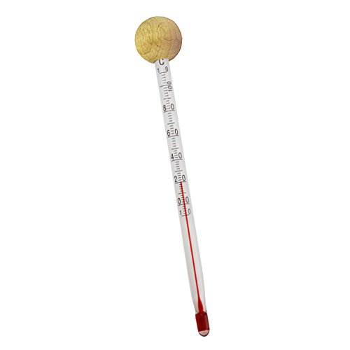 Lantelme 6166 Babyflaschenthermometer Glas mit Holzkugel natur
