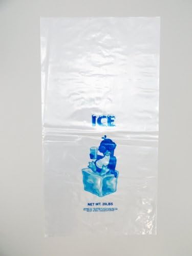*Improved* Stronger Plastic Bag-Clear Printed LDPE 20LB Ice bags 14"x23" 2.50 mil 500 Bags/cs