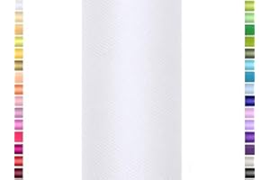 CREATIVERY 9 m de ruban en tulle, 15 cm, Tulle, Rouleau en tulle weiß 029