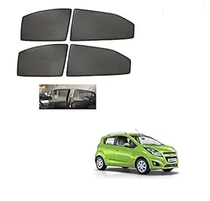 Kozdiko Premium Custom Fit Car Sun Shades Fix Curtains Non Magnetic Mesh Compatible for Chevrolet Beat