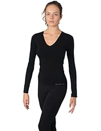ANAISSA- Funny long sleeve v-neck vest black/white. Pack 2 units