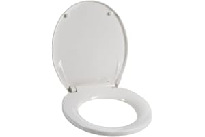 Cofan Abattant WC universel | Dimensions 40,4 x 35,6 cm | Modèle Caddo | Fabriqué en Polypropylène Blanc Antibactérien