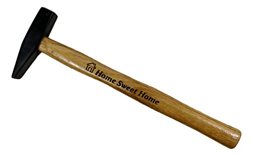 Geschenkset „Hammer & Nägel“ – zur Einweihung / Richtfest / Umzug / Hausbau / Einzug / Hauskauf / Nachbarschaft – Geschenk für gute Nachbarn und Freunde – Schlosserhammer 200g mit Holzstiel + 10 Blumennägel - 5