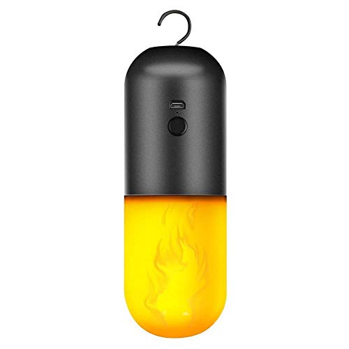 LED Veilleuse Flamme étinceler Emotion Lumière de Nuit USB Rechargeable Veilleuse Lampe Pour Chambre Extérieur - Blanc chaud
