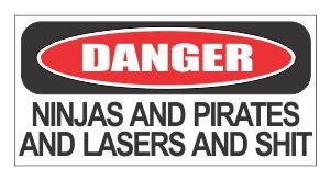 Preisvergleich Produktbild JS Artworks Aufkleber, Motiv"Danger Ninja and Piraten"