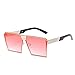 Produktbild Sonnenbrillen. Fashion Brand Design Damen Große Quadratische Sonnenbrille Frauen/Männer Vintage Flache Oberseite Rahmenlose Spiegel Schattierungen Weiblichen Uv400 Outdoor Reisen Sommer Staub