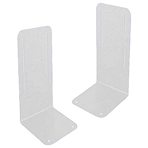 Acrimet Premium Sujetador de libros Metálico (Color Blanco) (Paquete de 1 par)