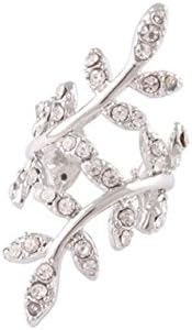 HYIdealism 1PC Silver Tone Flower Cartilage Helix Ear Cuff Hoops Earrings Clip on Non pierced