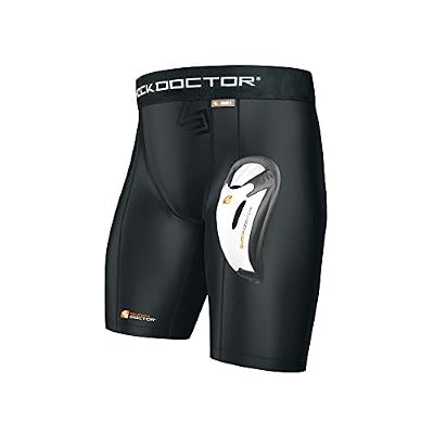 ShockDoctor Short de compression avec BioFlex Cup Noir - M