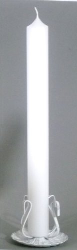 Kommunionkerze 40 x 4 cm - 8639 - Kerze zur Kommunion - Taufkerze 400/40 mm - Konfirmationskerze 40x4 zum verzieren und basteln mit Dornloch