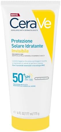CeraVe Protezione Solare Idratante Invisibile SPF50+, Tutte le Tipologie