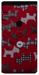 Red Scottie Dogs Print Mobile Phone Sock Pouch for LG V30