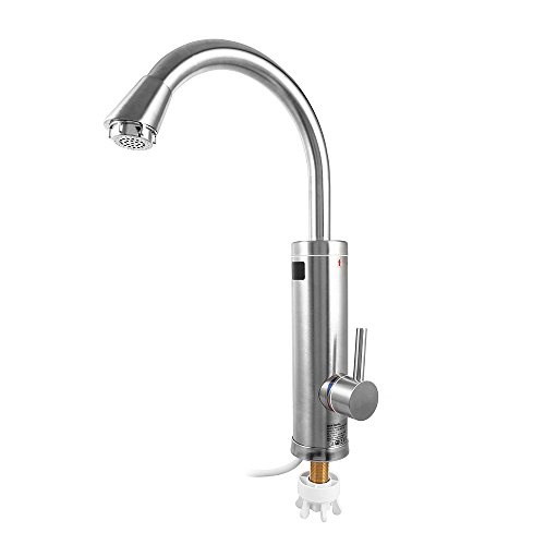 Preisvergleich Produktbild DAMAIFENG Electric Warmwasserbereiter Tap Tankless Elektro-Durchlauferhitzer Wasserhahn Instant Heizung Tap mit LED-Digitalanzeige, für Küche Badezimmer, 360 Grad Drehen Kalt-und Warmwasser 220 V