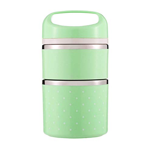 Preisvergleich Produktbild Brotdose Kinder Edelstahl,Covermason Brotdose Auslaufsicher Tragbar Thermal Brotdose Rostfreier Stahl Bento Box Picknick Container (Grün, M)