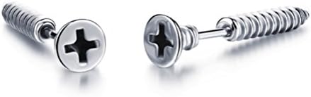 timelyo® Pair Earrings Silver-Plated Crystal Tube Plug Stainless Steel Screws Jewellery for Men and Women