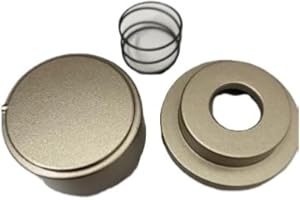 Homely Manopola con Borchia E Molla COMPATIBILE CON ARISTON INDESIT Per Piano Cottura e forni foro da 6mm Chiusura orizzontale Sporgente 3mm Colore Silver Prodotto Commerciale in Plastica Dura