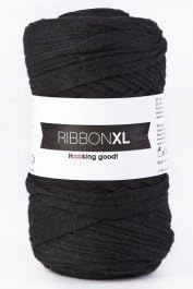 Hoooked Zpagetti Ribbon XL Ribbon, Black, 130 M Apple Green (Basic Price for 100 M = €7,65)