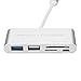 Produktbild MuSheng for 5 in1 USB C HUB Typ C SD TF Kartenleser, 5 in1 USB C HUB Typ C SD TF Kartenleser USB 3.0 HUB mit Micro USB Power Port USB Splitter OTG Typ-C Adapter (Silber)