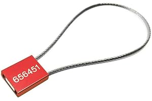 JW PRODUCTS 100 x Cable Security Seals, Cargo and Container - Numbered Tags (2.5mm Cable - Red)