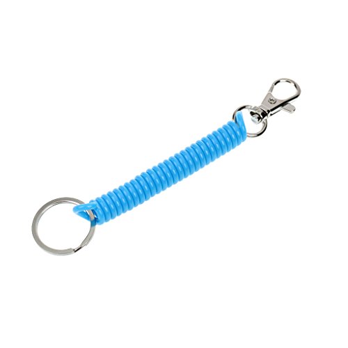 Preisvergleich Produktbild FLAMEER Schlüsselkette Schlüsselband spiralkabel mit Schlüsselring Blau