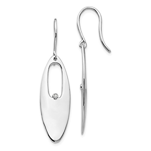 ICE CARATS 925 Sterling Silver .01ct. Diamond Drop Dangle Chandelier Earrings Fine Jewelry Gift Set For Women Heart